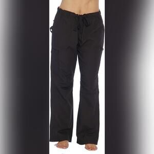 NWT Just Love Black Casual Utility Solid Scrub Pants with Drawstring Waist, XL